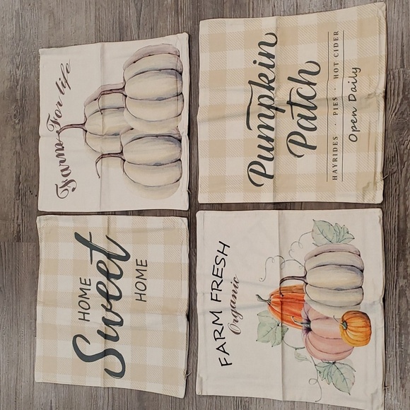 Set of 4 Fall Pillow Covers - Picture 1 of 7